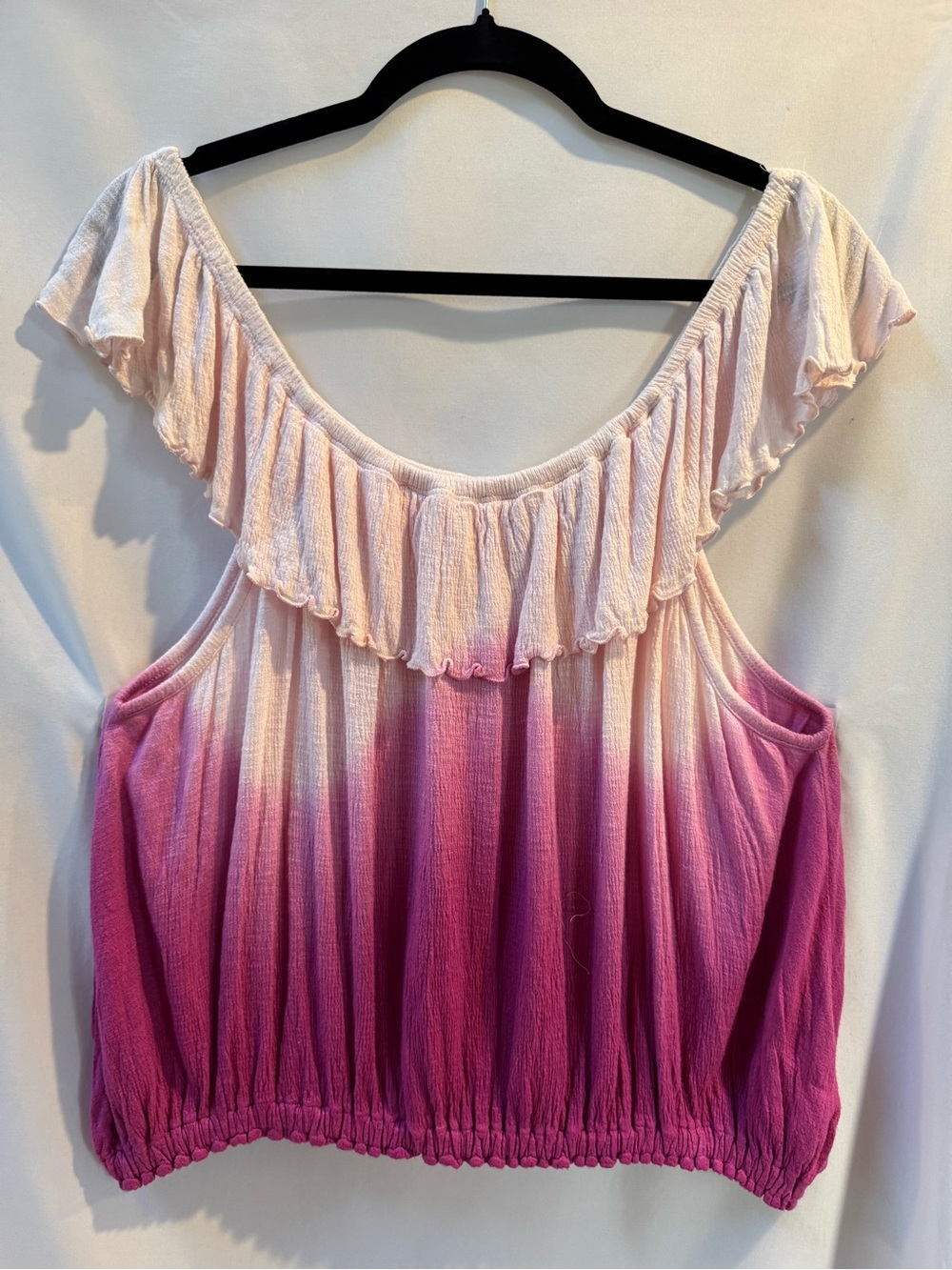 NWT Free People Cora Lee Pink Off-the- Shoulder Ruffle‎ Top Small